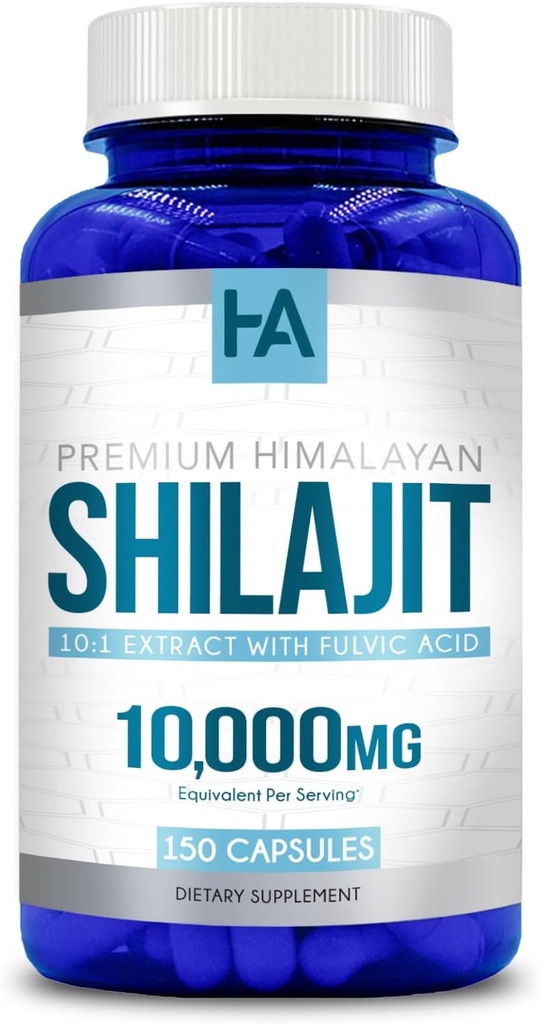 Extra Strength Shilajit Capsules ttesmå 124; Smag gratis Shilajit for Mænd & Kvinder 10000mg Tilsvarende med naturligt okkurering Trace Minerals og Fulvic Acid Medic124; Vegan Non- GMO & Lavet i cGMP Labs (150 Servere)