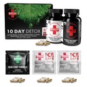 Rescue Detox 10 Dag Permanent Detox Kit - 132ct Kapseler Note 124; Omfattende Fuld Body Cleanse med Bonus Instant ICE Caps