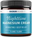 Magnesium Lotion - Nighttime Magnesium Cream - Anvend på ben, arme eller bryst - topisk Magnesiumchlorid - USA Made and Safe for Kids (Ylang Ylang)