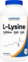Nutricost L- Lysin 1000mg, 240 tabletter - Gluten Free, Non- GMO, og Vegetarisk Friendly