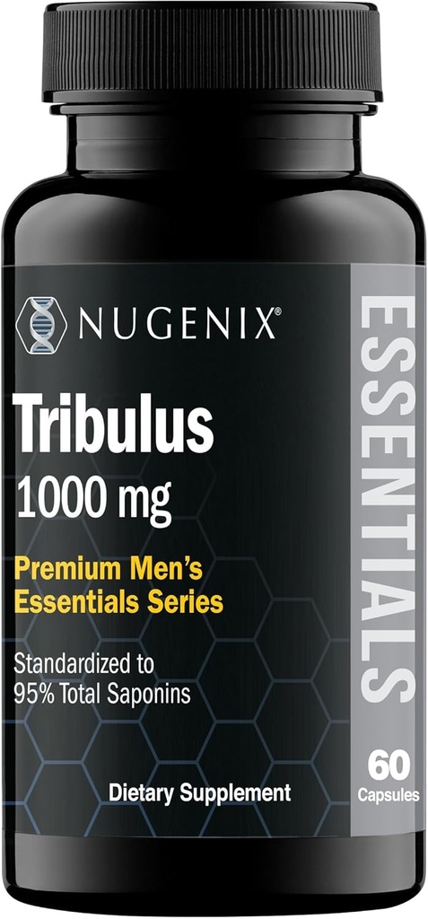 Nugenix Essentials Tribulus Terrestris til mænd Extract - 95% Total Saponiner, 1000 mg høj potens, Ekstra styrke, 60 Greve