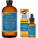 Naturlig sti sølv vinger supplement - kolloid sølv 500 ppm (16 fl.oz / 480 ml) Plus kolloid sølv 500 ppm (1 fl.oz / 30 ml)