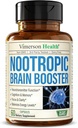 Nootropics Brain Support Supplement - Nootrop Brain Booster for forbedret fokus, koncentration og hukommelse. Brain Nootrop til Brain Health, Mood & Energy Support. Ikke-GMO. Lavet i USA. 60 Kapsler
