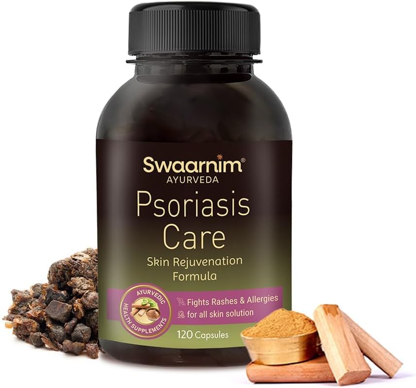 Psoriasis Care, Ayurvedic Sund Kosttilskud for Kvinder Sundhed, Ingen Tilsatte Kemikalier og Gluten Gratis, 120 Kapsler
