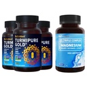 Bioemblem Triple Magnesium Complex og Bioemblem Gurkemeje med klinisk undersøgt TurmiPure - fælles støtte, sund inflammation Gurkemeje Kosttilskud