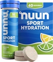 Nuun Sport Electrolyte Tablets with Magnesium, Calcium, Kalium, Chloride & Natrium, Gluten Free & Vegan, Lemon Lime, 4 Pack (40 Servere i alt)