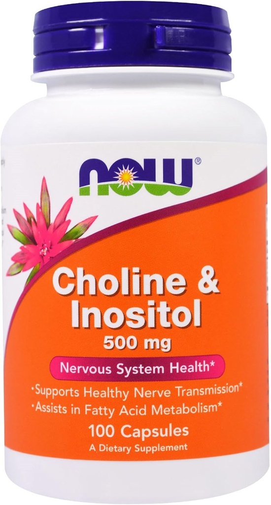 Nu fødevarer nu fødevarer, (3 Pack) Cholin & Inositol, 500 mg, 100 kapsler