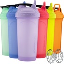 Hydra Cup ProFlow Shaker Flasker 6- Pack (28oz) ttesmå 124; Protein Shaker Cups med Whiske Ball, Leak- Proof Lid, Skjult Carry Handle • 124; BPA- Free Gym mixer til Protein Powder, Blanding Kosttilskud, Pastel Farver