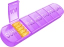 Ugentlig Pill Organizer 1 gang om dagen, Rejser Pill Box 7 Dag Ekstra store kompartmenter Vitamin Holder, Daglig Pill Container 7dag XL Medicin Dispenser for Fish Oil Case (lilla)