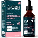 E2H Amning Supplement og Amning Support - Flydende Amning Supplement - Indeholder Bukkehorn, Mælk Tistle, Fennel og mere - Ingen Alkohol - Vegan - 2 Fl Oz