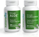 NatureCity Joint Support Bundle 124; True-Aloe Lavet med Organic AloeVera, 120 Kapsler + True-Curcumin med 500 mg stærkt Absorbable BCM- 95 Curcumin + Turmerisk Essential Oil, 30 Kapsler