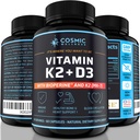 K2 D3 Vitamin Supplement 5000 Iu - for sundere knogler, blod, hjerte og bedre immunitet - Forbedret Calciumabsorption med Bioperine - 100% Natural og Allergen- Free - Vitamin D3 K2 Mk7 5000 Iu