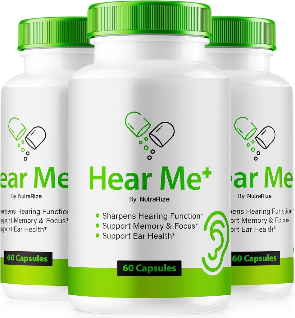 (3 Pack) Høre mig + kapsler, officielle HearMe + piller, Høre mig Plus Øre Formel for en sund hørelse, Premium HearMe Plus for Ear Health, Natural Ear Cleaner Support, Høre mig + anmeldelse (180 Kapsler)