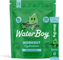 Waterboy workout Hydration • 124; 2,960mg sukker fri elektrolyte pulver packets • 124; L- Glutamin + Vitamin • 124; Ingen sukker, alle naturlige, Gluten fri • 124; 15 Drink Stick mix (Blå Hindbær)