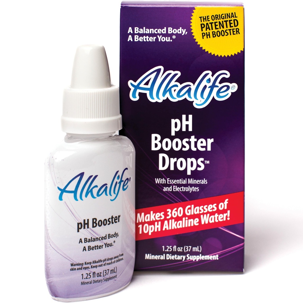 Alkalife Alkaline vanddråber • 124; pH Booster Alkalizer til drikkevarer • 124; Essential Mineral Additive, Electrolyte Hydration Supplement • 124; Neutralize Acid, Balance Body, immunforsvar • Detox • 124; 1, 25oz