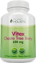 Purely Holistic Chasteberry Vitex Supplement 650mg - 4 Month Supply 120 Vegan Capsules Agnus-Castus Chaste Tree Berry Capsules Supports Normal Hormone Balance for Women