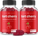 NutraChamps Tart Cherry Gummies - 3000mg Tart Cherry Extract med Sellery Seed - Uric Acid Cleanse Supplement - Antioxidant, Joint Comfort, Fleksibilitet, immunforsvar, søvn - 60 Vegansk Gummies (2 - Pack)