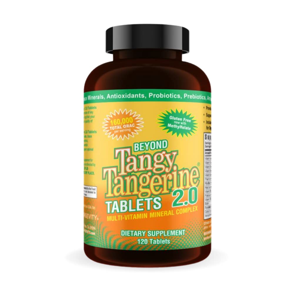Youngevity Beyond Tangy Tangerine 2.0 Multi- Vitamin & Mineral Complex - Made with Natural & Whole Foods against 124; 160.000 ORAC against 124; 120 tabletter