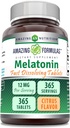 Amazing Formulas Melatonin Fast Opløsning Support 124; Citrus Flavor • 124; 12 Mg Per Serving • 124; 365 tabletter • 124; Non- GMO • 124; Gluten Free • 124; Fremstillet i USA
