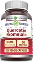 Amazing Formulas Quercetin 800mg with Bromelain 165mg, 120 Veggie Kapsler Supplement 124; Non- Gluten Free