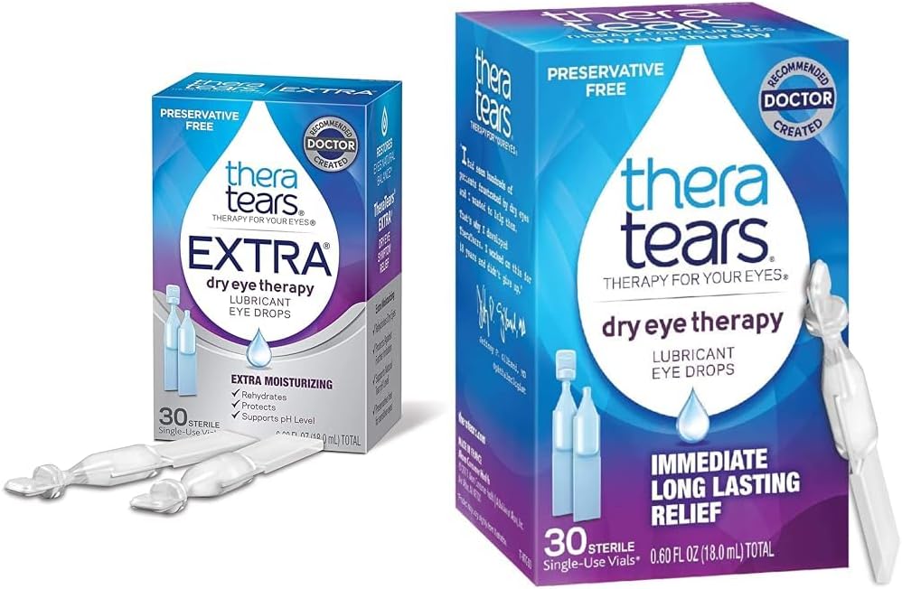 TheraTears Ekstra tør øjenterapi Smøremiddel øjendråber 30ct & tør øjenterapi Smøremiddel øjendråber 30 Hætteglas