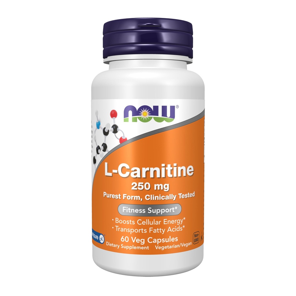 NU Kosttilskud, L- Carnitin 250 mg, Pure Form, Aminosyre, Fitness Support *, 60 Veg Kapsler