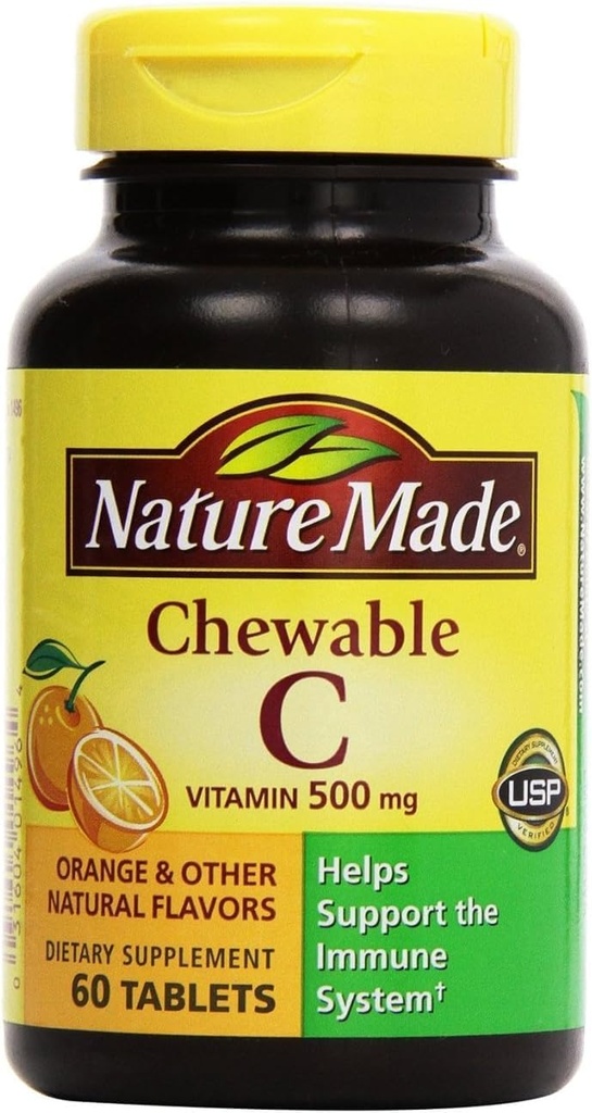 Nature Made - C-vitamin 500 mg, 120 tyggetabletter (Twin Pack 2 x 60)