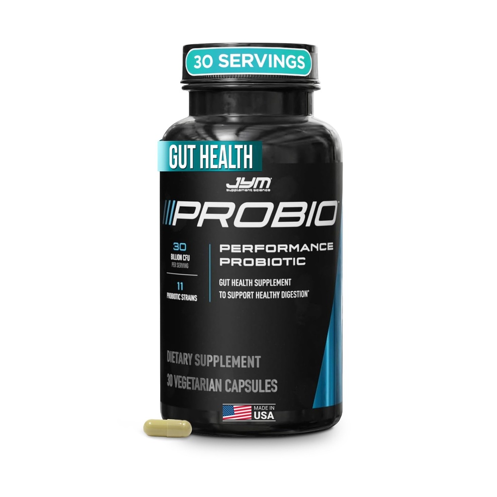 ProBio JYM Performance Probiotic, Heart, Gut, immunforsvar, atletisk inddrivelse, og krop sammensætning for mænd og kvinder, 30 dages forsyning