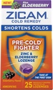 Zicam Cold Remedy Zinc Lozenges, Elderberry Flavor, Homeopathic, Soothes Sore Throat and Coughs, Cold Shortening Medicine, Shortens Cold Duration, 25 Count