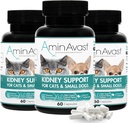 AminAvast Kidney Support Supplement for Cats and Small Dogs, 300mg 3-Pack - Promotes Natural Kidney Function - Aids in Health and Vitality of Aging Kidneys - Easily Administered - 60 Sprinkle Capsules