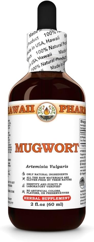Hawaii Pharm Mugwort Extract, Tinktur for energi Boost, Understøtter afslapning, Eases fordøjelse, fremmer leverfunktionen, fremmer blodcirkulation, Forbedrer søvn - 2 fl.oz