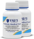 VSL # 3 ® Probiotika til fordøjelsessygdomme, IBS & UC Symptomer - 112.5B CFU 'er, High- Potency, Multi- Strain, Live, Kølemiddel Probiotika, Medical Food for Gut Health Support hos mænd & kvinder, 120 Kapsler
