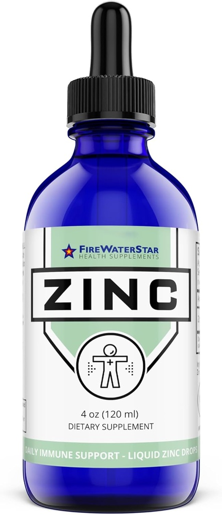 FWS flydende zink supplement til mænd Kvinder Kids, Organic Non- GMO Vegan, Ionic Zink Sulfate Drops, Immunsystemet Boost sund hudstøtte Samlet wellness, 60 dages forsyning, 4 oz