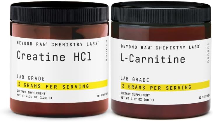 BEYOND RAW Creatin HCL Powder + L- Carnitin Powder Bundle