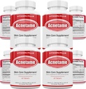 4 Pack- Vitamin Supplements for Acne Treatment- Hormonal Pimple Tablets to Clear Oily Skin for Women, Men, Teens, and Adults