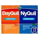 Vicks DayQuil & NyQuil Co- Pack, Cold & Flu Medicine, Kraftfuld Multisymptom Daytime & Nighttime Relief for Hovedpine, Fever, Sore Throat, Minor Aches & Pains, & Hough, 72ct