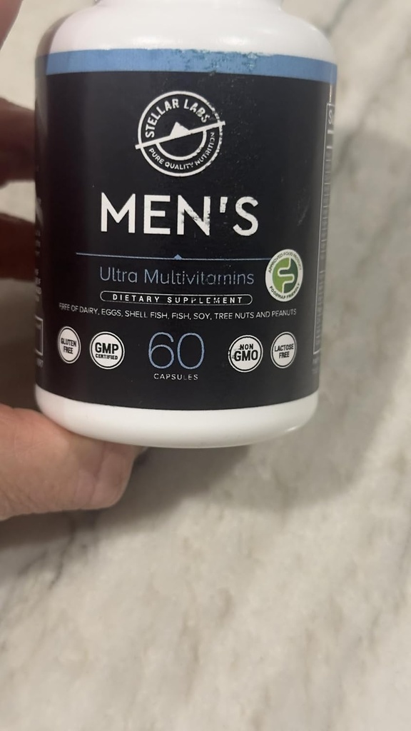Stellar Labs Herrelav FODMAP Vegan Daglig Multivitamin, Ingen jerntilskud 124; Nem på sensitive stomachs, Nem at synke Vitamin Budding124; Immunstøtte, Antioxidant Energy Blend, Mand Support