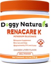 RenaCare K er til nyre K (kaliumgluconat) Kaliumsupplement pulver til hunde og katte, (4 oz) med kylling lever flavor - 215 Niveau Scoop (Made is U.S.A)