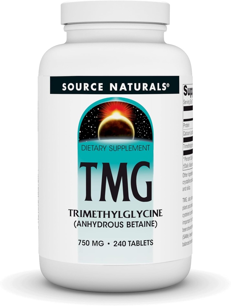 Source Naturals TMG 750mg Trimethylglycin (vandfri betain) - 240 tabletter