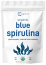 Organic Blue Spirulina Powder (Phycocyanin Extract), 60 Servering - Ingen Fishy Duft, 100% Vegan Protein fra Blue- Green Algae, Naturlig selvlysende fødevarer farve til smoothies, Bagning, Drinks & Madlavning
