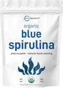 Organic Blue Spirulina Powder (Phycocyanin Extract), 60 Servering - Ingen Fishy Duft, 100% Vegan Protein fra Blue- Green Algae, Naturlig selvlysende fødevarer farve til smoothies, Bagning, Drinks & Madlavning