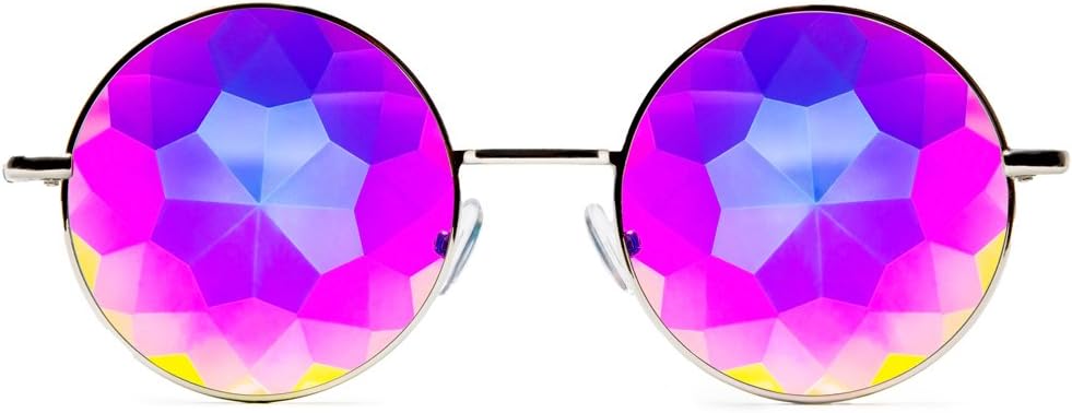 GloFX Forestil dig Kaleidoskop Briller - Metal Frame - Rainbow Diffraction Rave EDM Festival