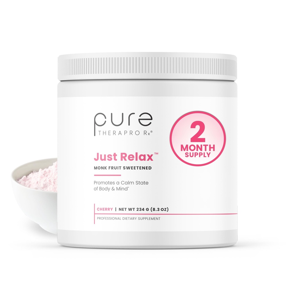 Pure Therapro Rx Just Relax Cherry - 60 Servings ttesmå 124; Understøtter Relaxed Mood & Sund Blood Pressure