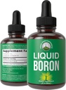 Flydende bor supplement for mænd og kvinder. Mined i USA. Vegan + Ionic Trace Mineral Drops med høj biotilgængelighed for ben, fælles sundhed. Zero Sugar, ingen bittersmag. Borkomplekstilskud