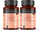 Ultra Pure Krill Oil 500mg x 240 Kapsler (2 flasker) - Sourced i de uforurenede vande Antarktis giver en rig forsyning af Astaxanthin, Omega 3, og D-vitamin