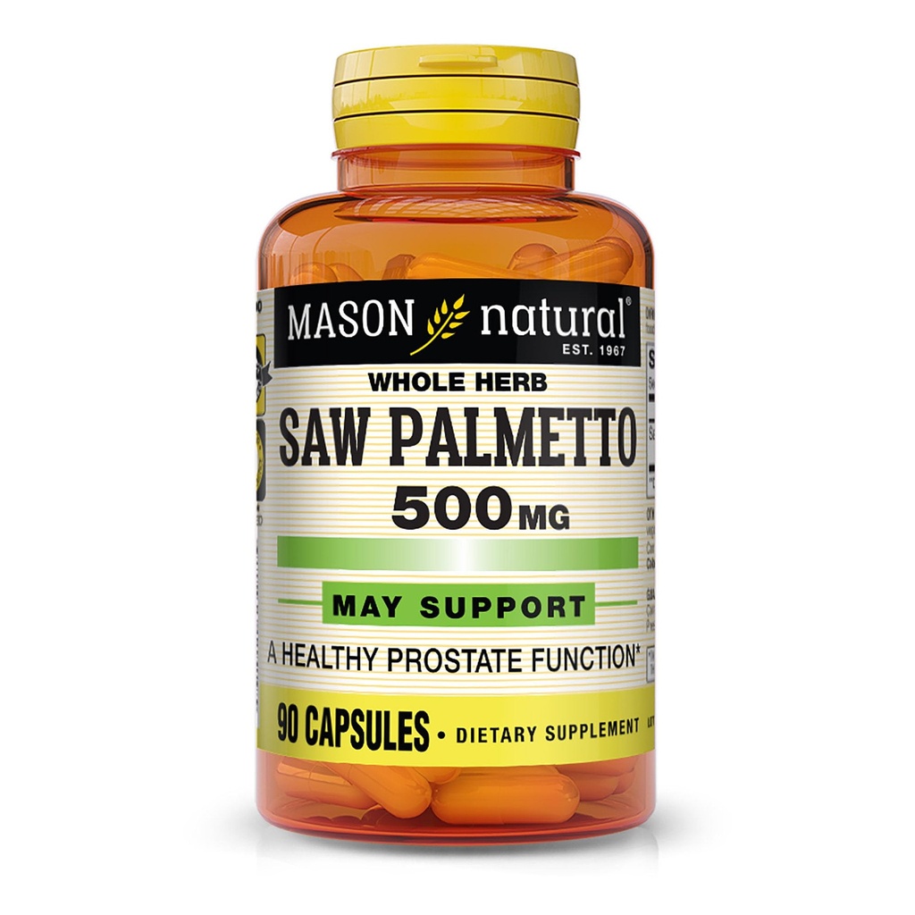 MASON NATURAL Saw Palmetto 500 mg, understøtter Prostata sundhed & urinveje funktion, 90 kapsler