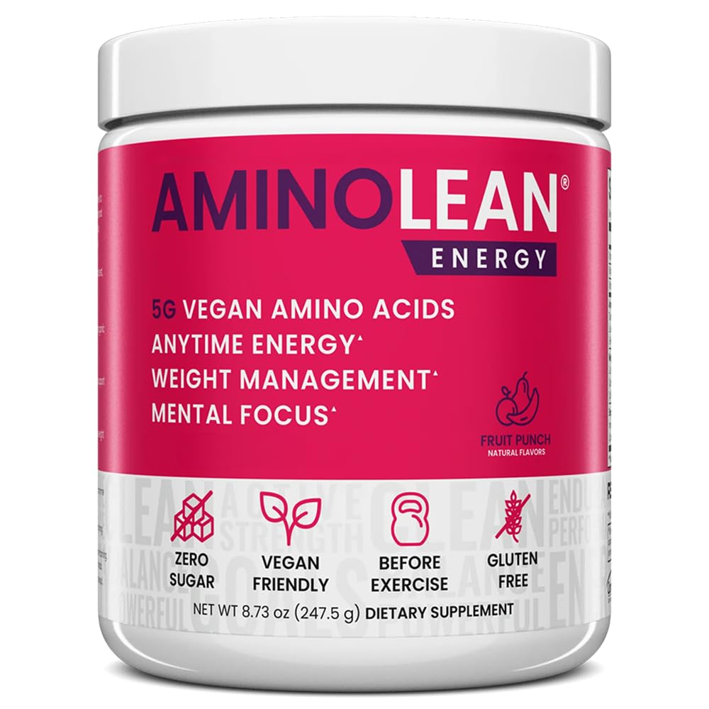RSP NUTRITION AminoLean Pre Workout Powder, Amino Energi & Vægt Management med Vegan BCAA Aminosyrer, Naturlig Koffein, Fortræning Boost til mænd og kvinder, 30 Serv