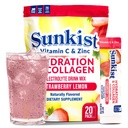 The Frozen Bean Sunkist Collagen Drink Mix - Hydration Strawberry Lemon Electrolyte Drink til kvinder med C-vitamin, zink, Collagen Peptider, naturligt tilsat smag - 20 Pack