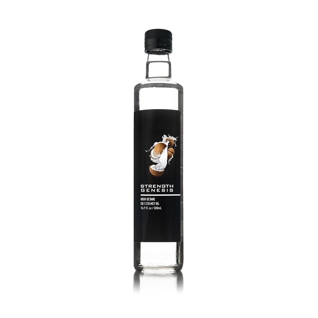 Premium MCT Oil High Octane C8 C10 MCT Oil 500ML BPA Free Glass Bottle Note 124; Bedste MCT Keto kaffe, te, Smoothies Note 124; Pure MCT Coconut Oil 60% C8 40% C10 Non- GMO Coconuts Gluten Free Unflavored