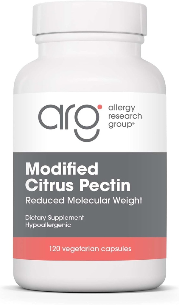 Allergy Research Group Modified Citrus Pectin - Kosttilskud til naturlig afvænning og rensning, Citrus Pectin Powder kapsler med reduceret molekylvægt - 120 Vegetariske kapsler
